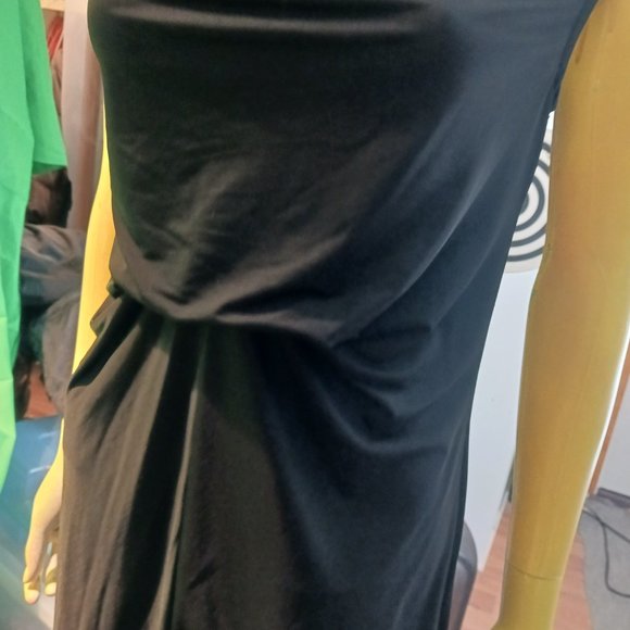 plunging collar polyester dress black women zokai medium - Picture 7 of 7